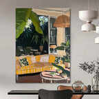 Indoor Outdoor Living Abstract Painting for Stylish Patio Spaces HENG435