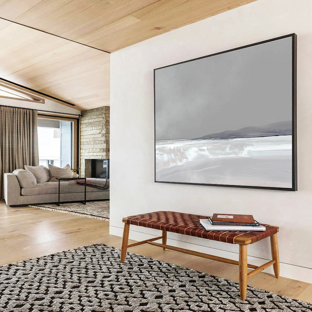 Pale Landscape Abstract Painting for Neutral - Toned Spaces YHT137