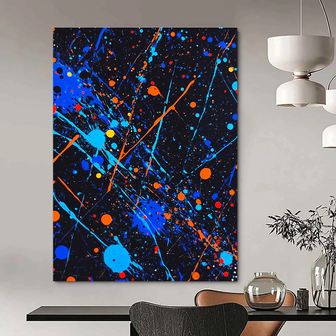 Colorful Splatter Abstract Painting for Vibrant Spaces GAB1450