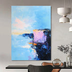Coastal Cliffs at Sunset Abstract Painting for Luxury - Styled Residences GAB1076