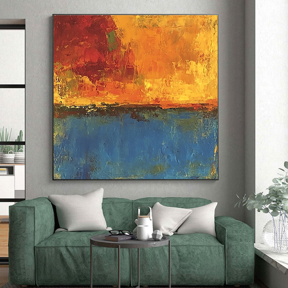 Warm and Cool Tones Abstract Painting with Dynamic Balance WINK795