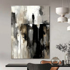 Silhouette on Precipice Abstract Painting for Bold Statements GAB0691