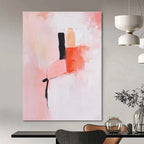 Pink - Toned Abstract Painting with Minimalist Shapes GAB0870