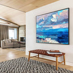 Sea and Sky Abstract Painting for Coastal Home Living Rooms YHT440