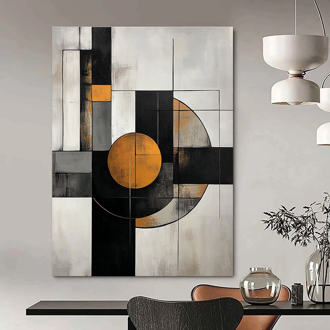Geometric Abstract Composition - Modern Minimalist Abstract Painting GAB0640