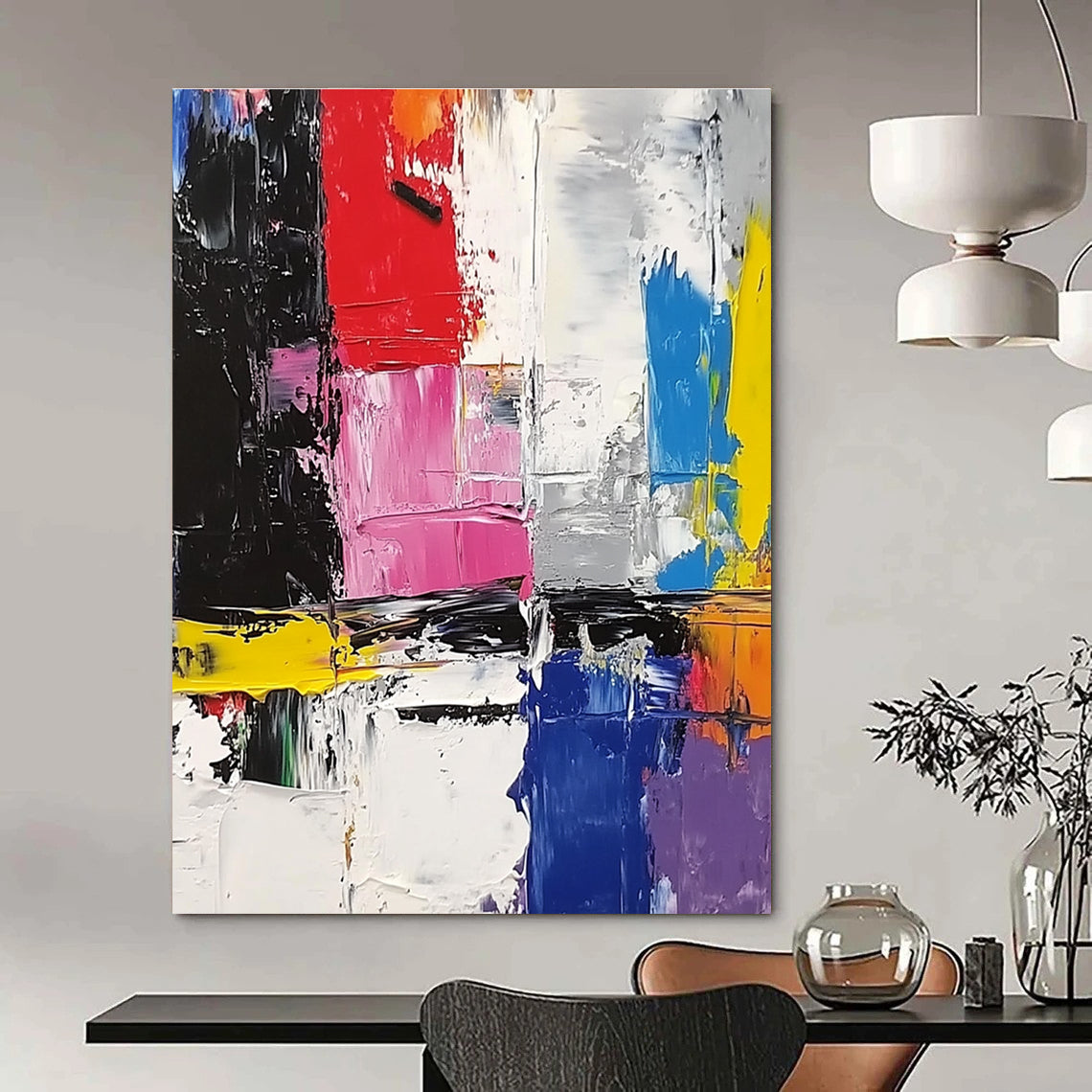 Colorful Block Abstract Painting for Modern Art Galleries GAB0977