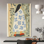 Floral Cloaked Woman in Nature - Whimsical Figurative Abstract Art GAB0419