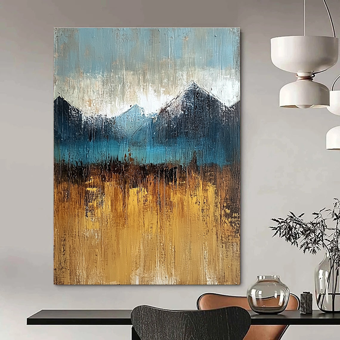 Mountain Lake Abstract - Bold Landscape Abstract Art GAB0529