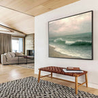Realistic Sea Waves: Capturing Ocean’s Power and Grace Abstract Painting ABS156