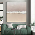 Beige and White Textured Divide Painting with Subtle Transition WINK067