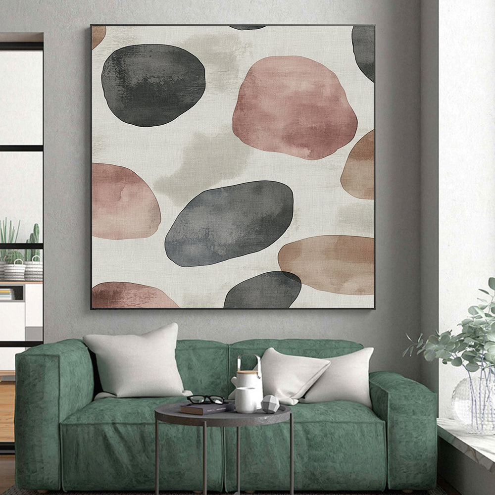 Watercolor - like Polka Dots Abstract Painting with Subtle Softness WINK261