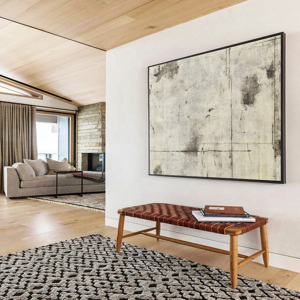 Gray Textured Background Abstract Painting with Industrial Charm ABS612
