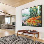 Lakeside Flower Field Abstract Painting for Garden - Themed Cafes YHT228