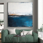 Blue - Gray Abstract Horizon Painting with Quiet Contemplation WINK399