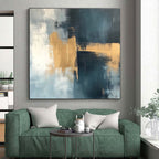 Gray - Gold Abstract Fusion Painting with Subtle Sophistication WINK380