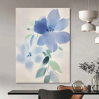 Soft Blue Watercolor Flowers Painting of Delicate Beauty GAB0188