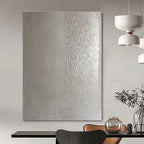 Silver Textured Divide Minimalist Abstract Art GAB0378
