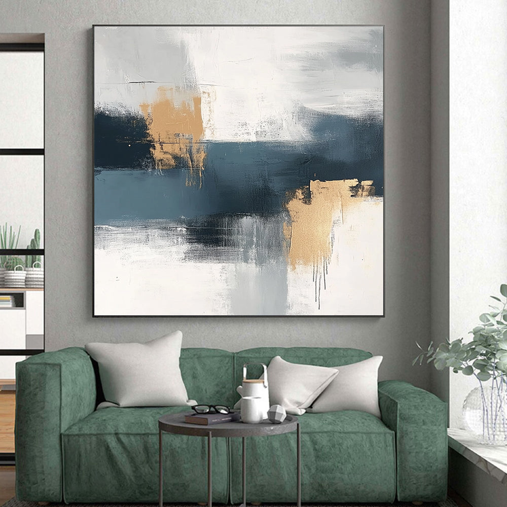 Gray Gold Abstract Painting with Subtle Luxury WINK722
