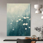 White Flower Field - Tranquil Floral Abstract Painting GAB0614