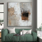 Beige Gray Abstract Textures Painting with Subtle Depth WINK689