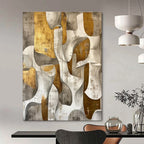 Gold and Gray Abstract Painting for Luxury Hotel Lobby Lounges HENG011