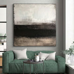 Gray Abstract Horizon Painting with Quiet Contemplation WINK362