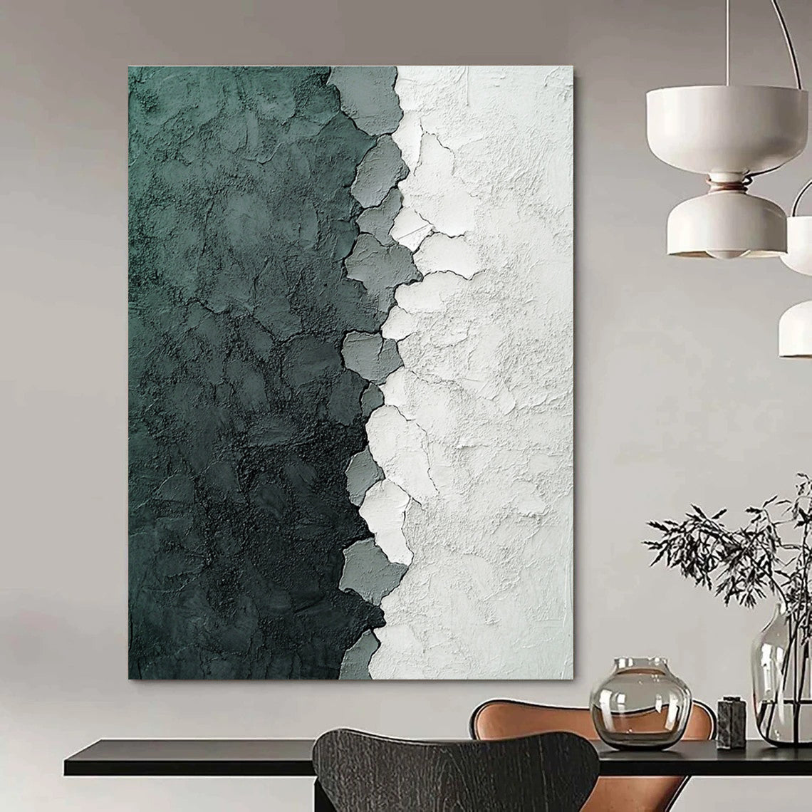 Cracked Texture Abstract Painting for Industrial - Chic Restaurants GAB1249