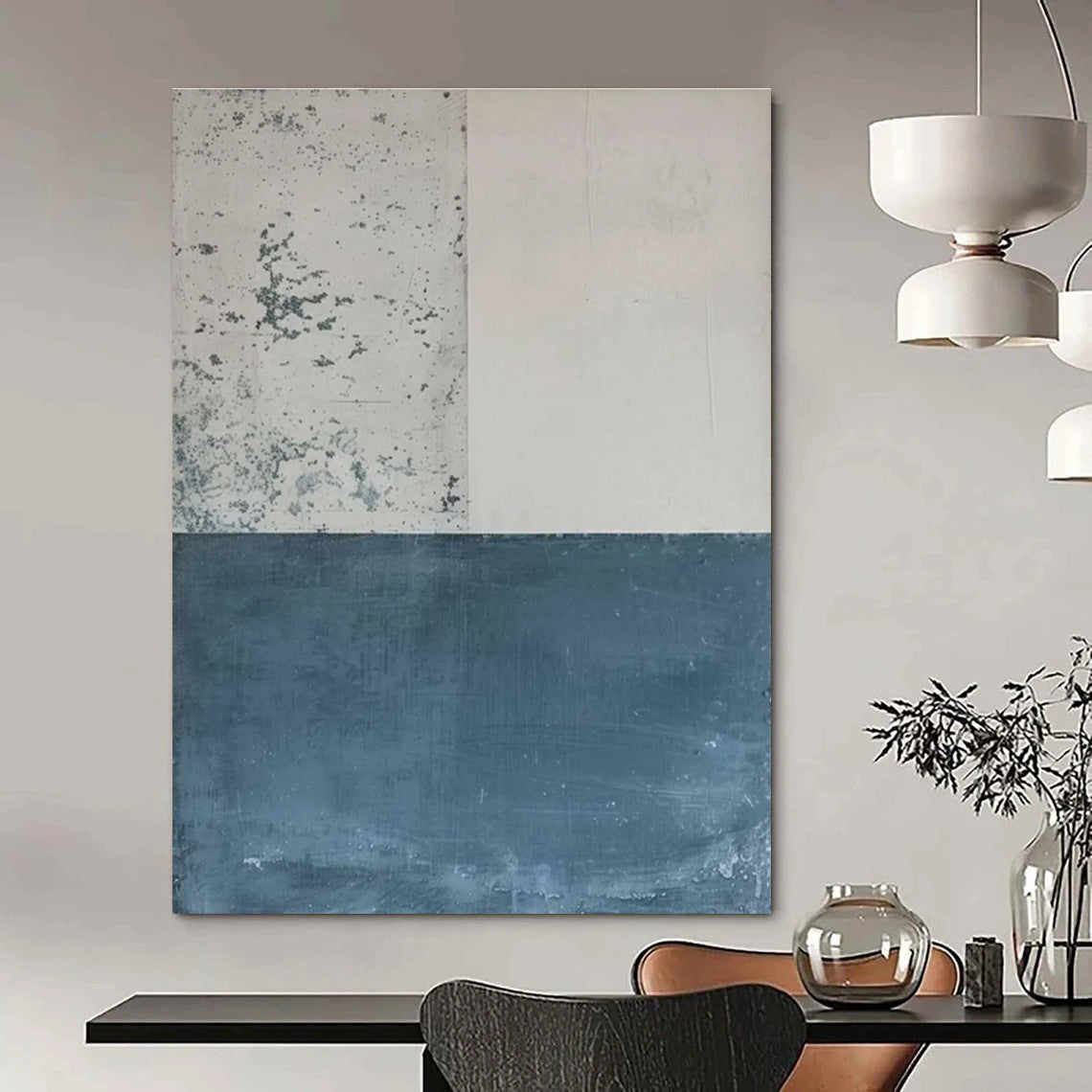 Minimalist Color Blocks Abstract Painting for Modern Art Galleries HENG085