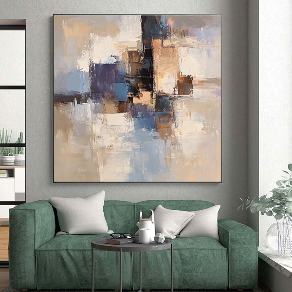 Blue Brown Abstract Painting with Urban Sophistication WINK772