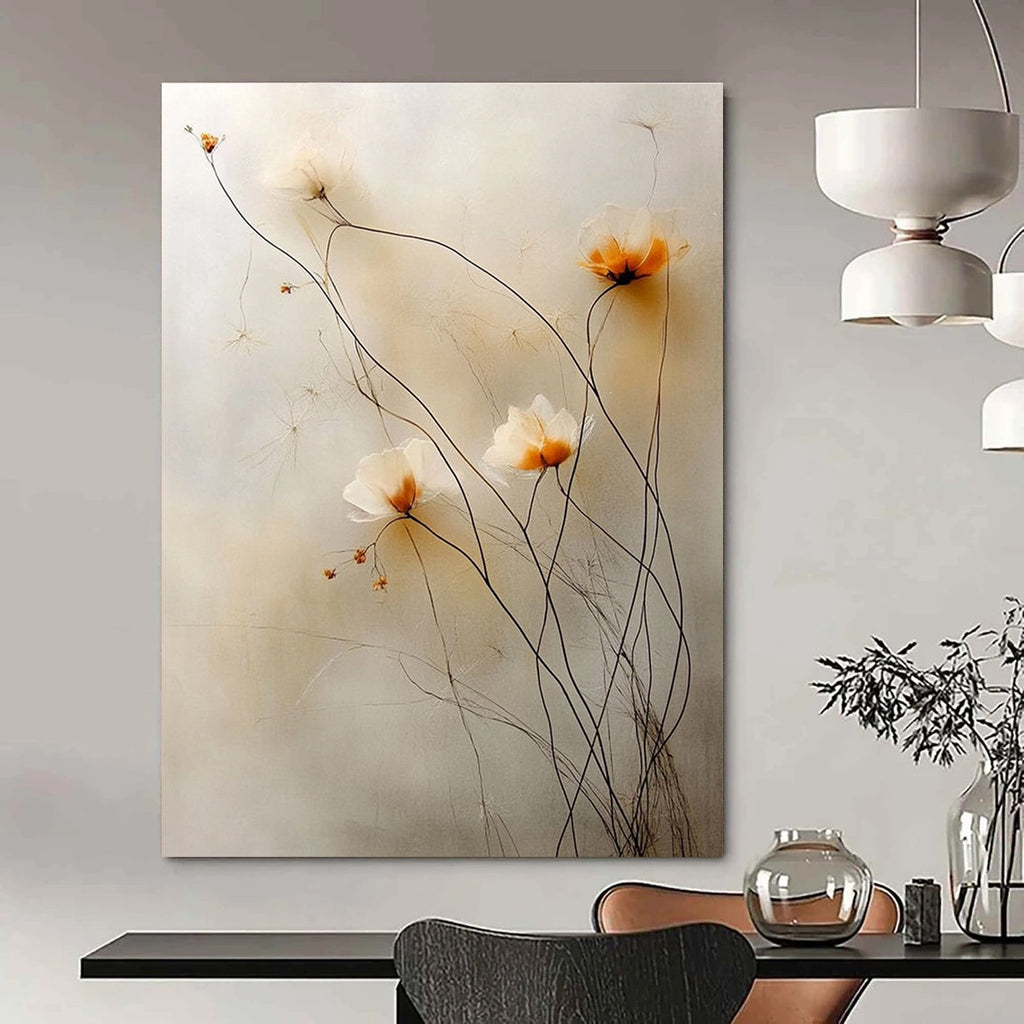 Delicate Flower Stems - Minimalist Botanical Abstract Art GAB0497
