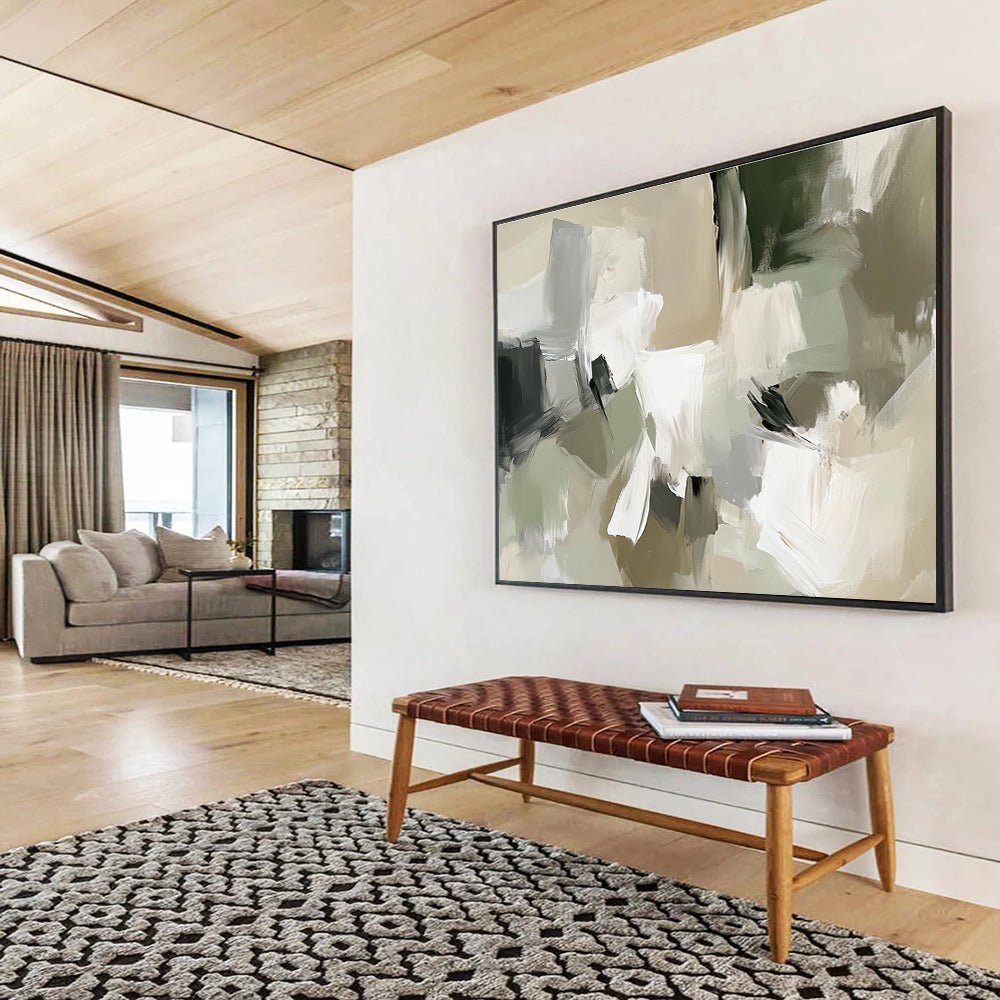 Neutral Tones Abstract Painting with Subtle Harmony ABS404