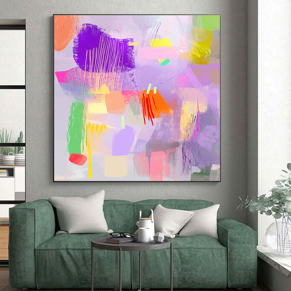 Pastel Colored Abstract Painting with Playful Sweetness WINK748