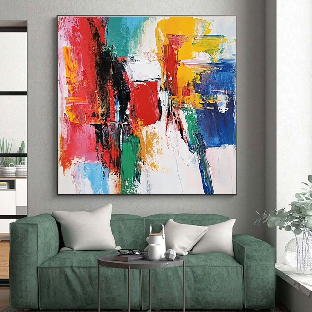 Color Block Abstract Painting with Bold Vibrancy WINK786