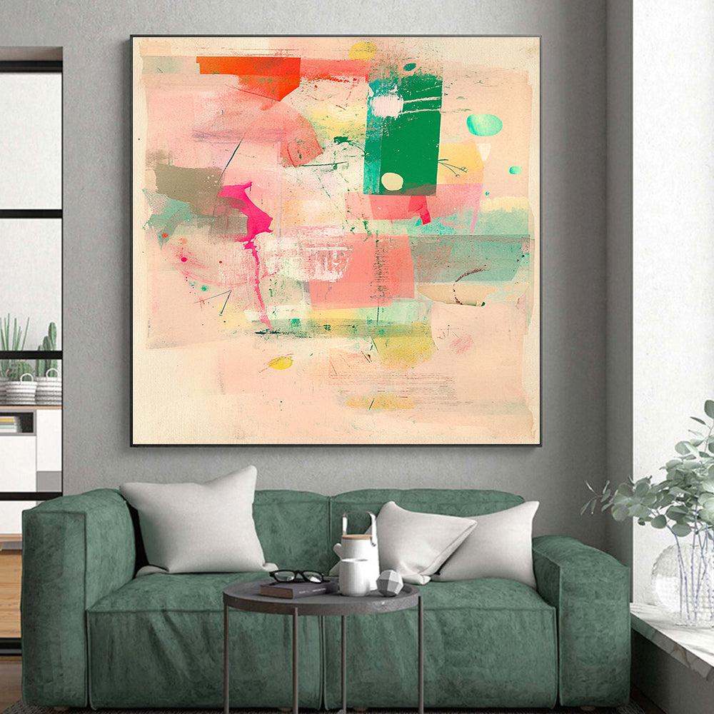 Colorful Abstract Collage Abstract Painting with Playful Energy WINK272