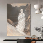 Figure in Mountainous Landscape - Mysterious Figurative Abstract Art GAB0427