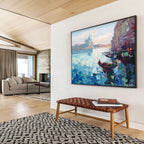 Venice Canal Repeat Abstract Painting for Italian - Inspired Home Decor Stores YHT466