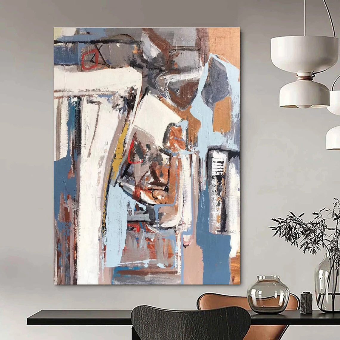 Urban Abstract Layers Abstract Painting for City - Themed Cafes HENG041