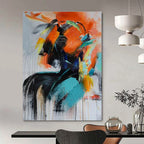 Colorful Abstract Portrait Painting for Modern Art Galleries HENG410