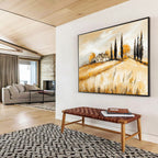 Warm - Toned Tuscan Countryside Abstract Painting ABS134