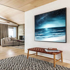 Starry Night Ocean View Painting with Serene Dreamy Ambiance ABS554