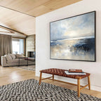 Expansive Seascape Abstract Painting with Grand Horizon ABS437