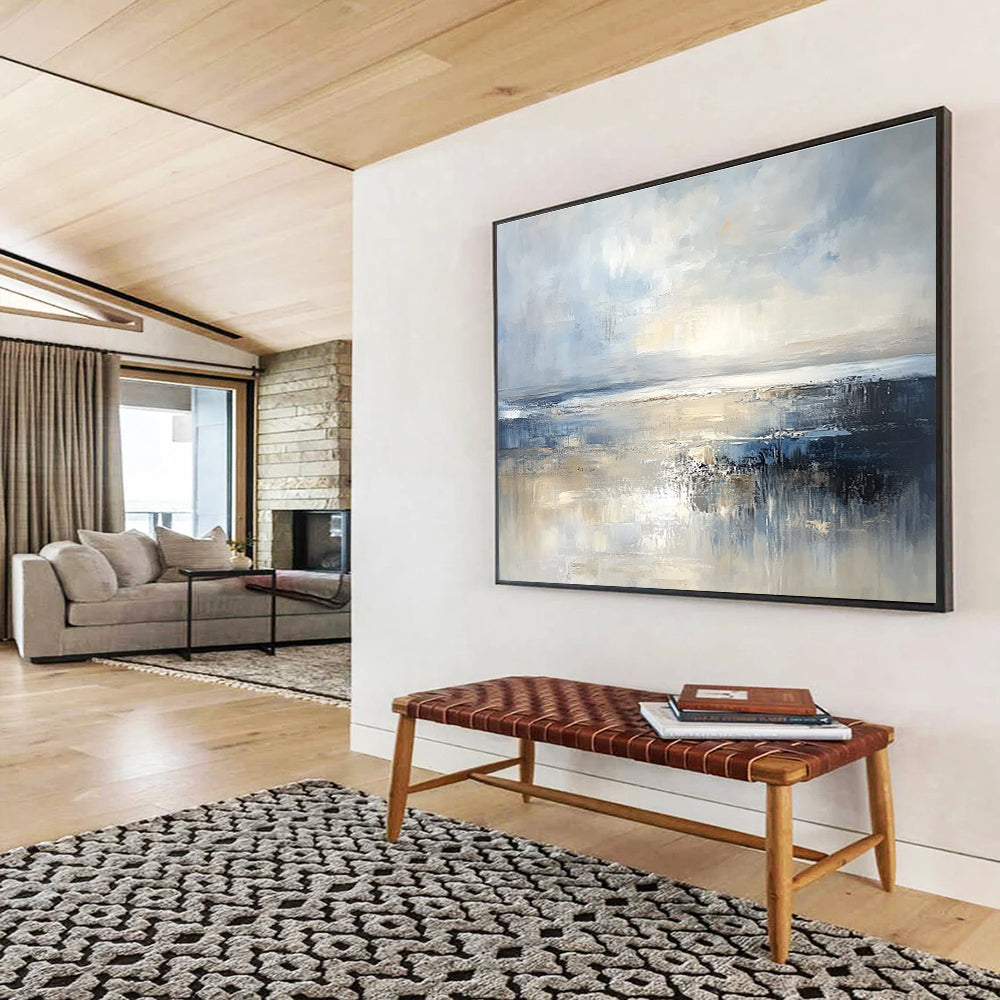 Expansive Seascape Abstract Painting with Grand Horizon ABS437