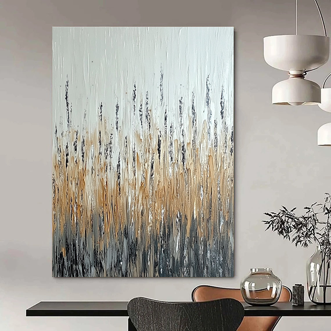 Reed - Like Abstract Painting for Nature - Inspired Decor GAB0699