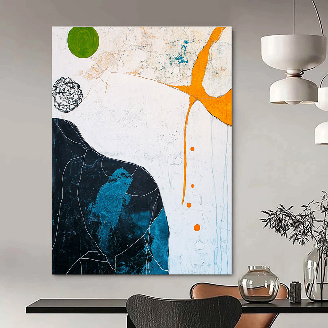 Colorful Abstract Shapes Painting for Creative Spaces GAB0722