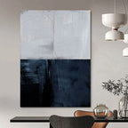 Two - Tone Gray Abstract Painting for Sophisticated Home Libraries HENG206