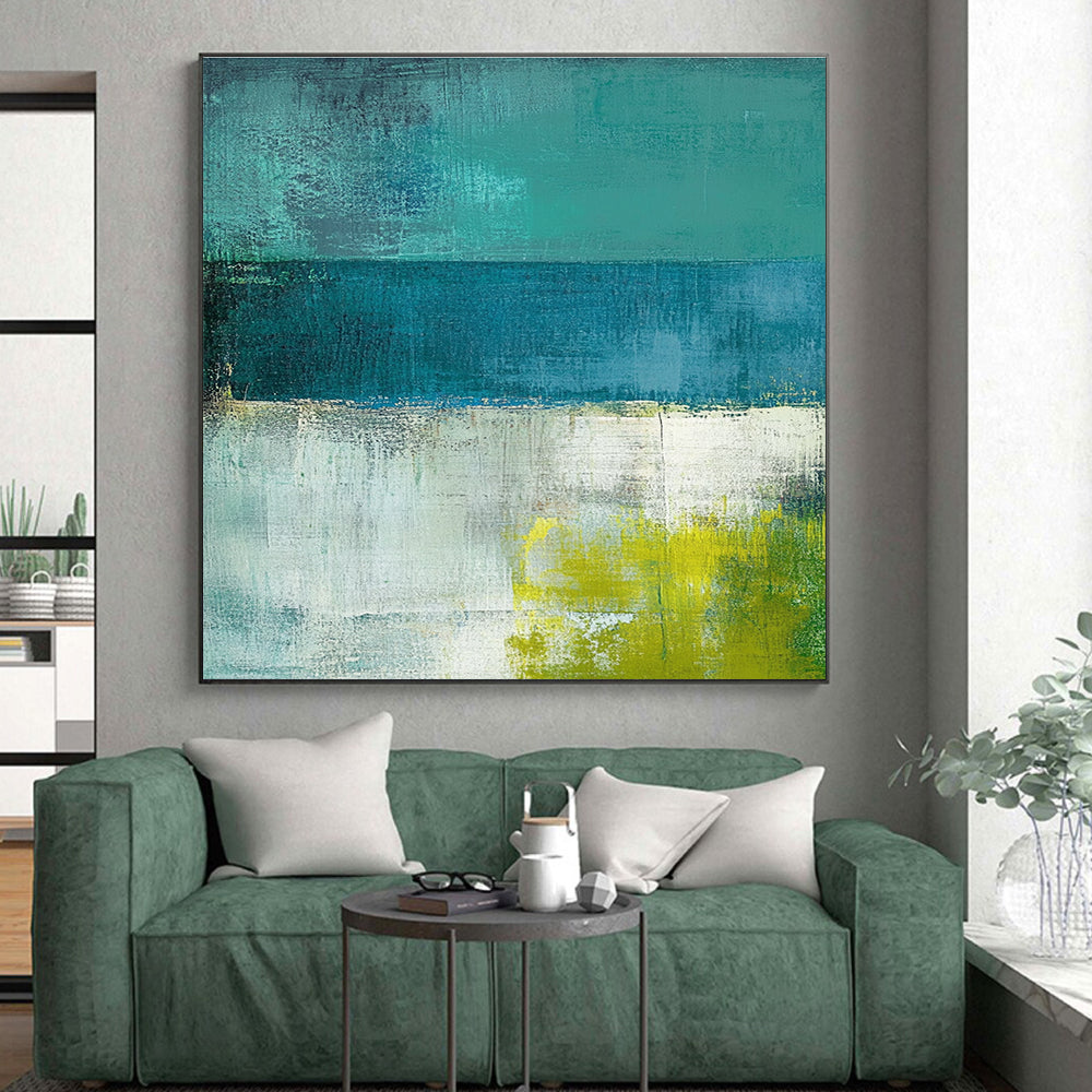 Blue Green Yellow Abstract Painting with Nature - Inspired Calm WINK549