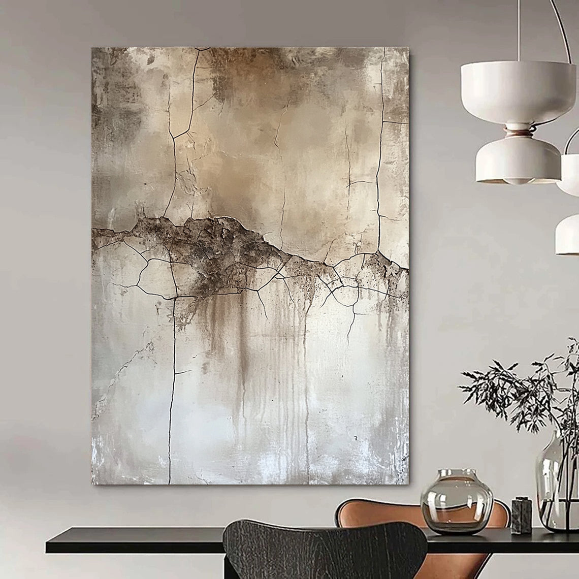 More Cracked Texture Abstract Painting for Rustic Spaces GAB0698