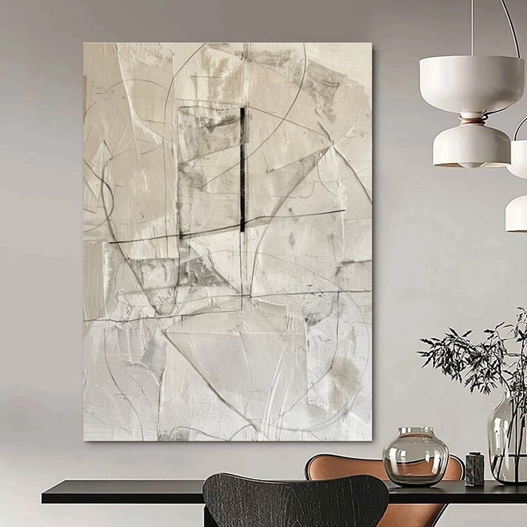 Minimalist Line Abstract Painting for Modern Office Lobbies HENG001