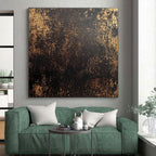 Black and Gold Textured Abstract Painting with Regal Mystery WINK102