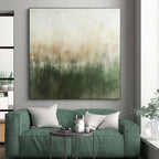 Green - Beige Abstract Gradient Painting with Calming Serenity WINK439